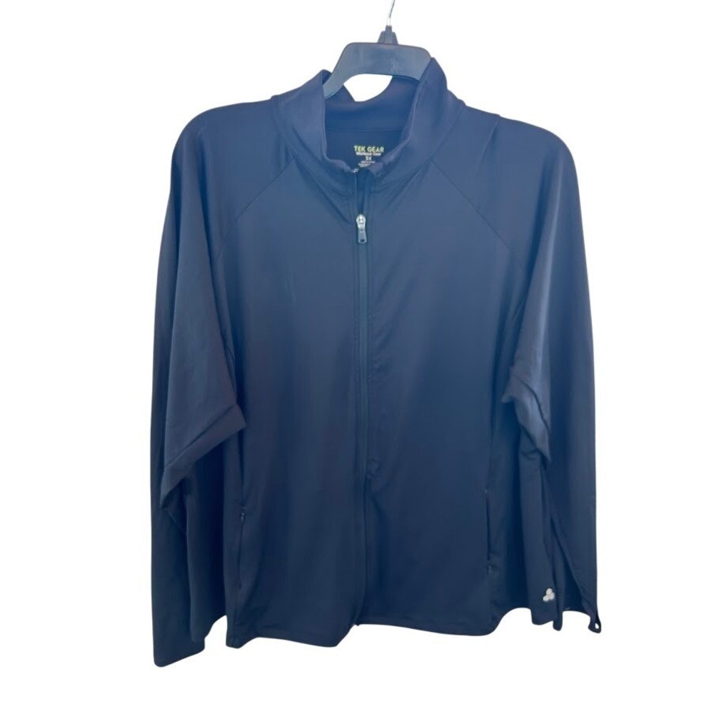 Tek Gear Womens Workout Jacket Full Zip Black Athletic Activewear 3X